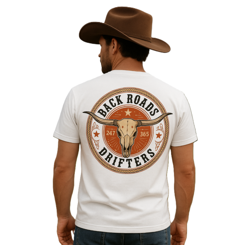 Back Roads Drifters Cowboy Tee